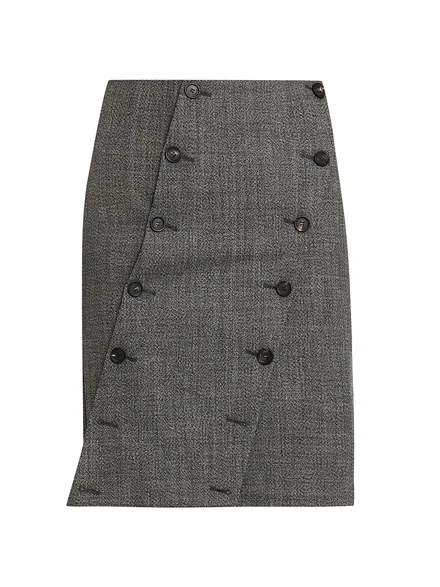 Ferragamo Women's Asymmetric Panel Wool Skirt | Image 1 Ferragamo Women's Asymmetric Panel Wool Skirt | Image 1