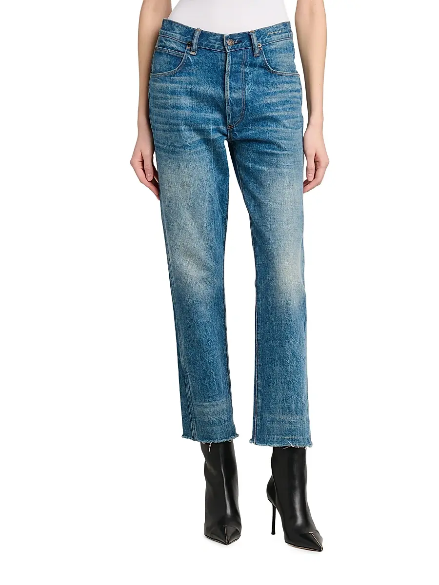 Tom Ford Women's Stonewashed Denim Melanie Straight-Leg Jeans | Thumbnail 3