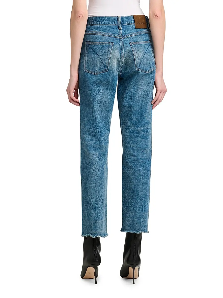 Tom Ford Women's Stonewashed Denim Melanie Straight-Leg Jeans | Thumbnail 5