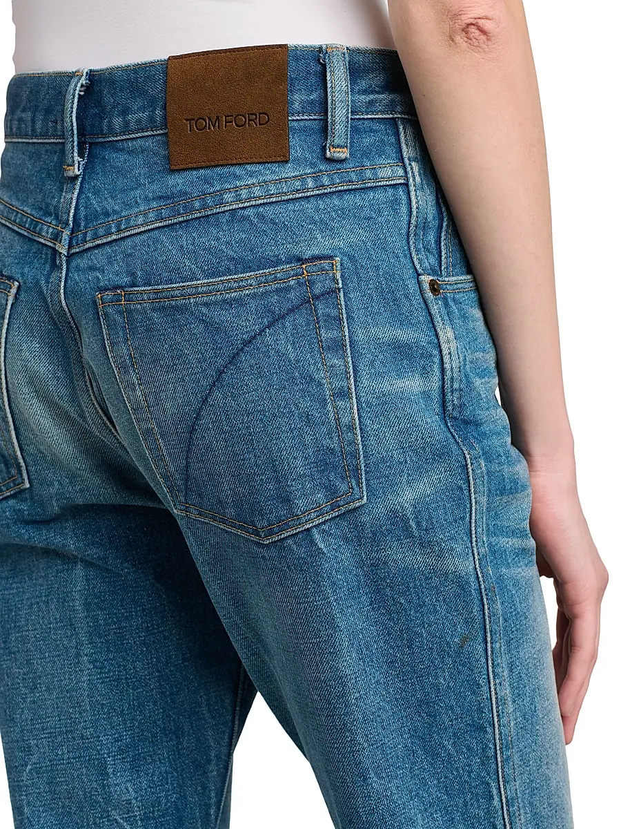 Tom Ford Women's Stonewashed Denim Melanie Straight-Leg Jeans | Thumbnail 6