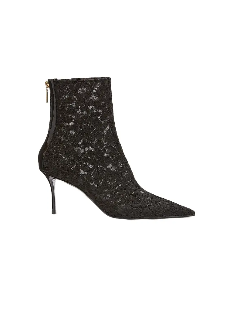 Dolce & Gabbana Women's Lace Stiletto-Heel Ankle Boots - Nero | Image 1 Dolce & Gabbana Women's Lace Stiletto-Heel Ankle Boots - Nero | Image 1