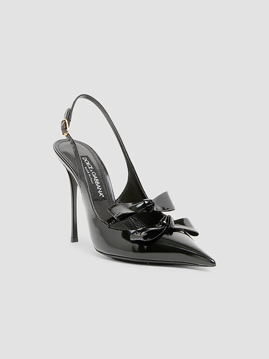 Dolce & Gabbana Women's 90MM Patent Leather Slingback Pumps | Thumbnail 3