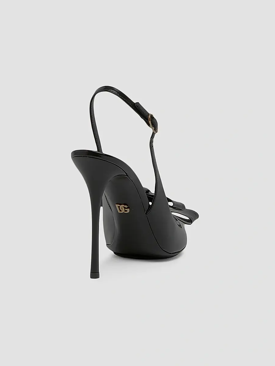 Dolce & Gabbana Women's 90MM Patent Leather Slingback Pumps | Thumbnail 4