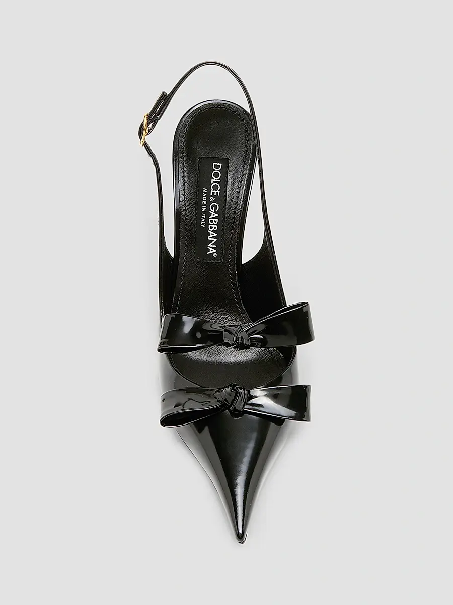 Dolce & Gabbana Women's 90MM Patent Leather Slingback Pumps | Thumbnail 5
