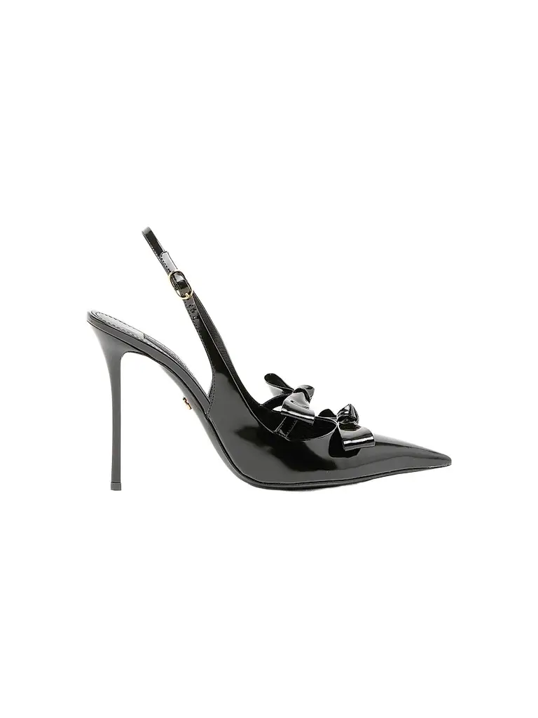 Dolce & Gabbana Women's 90MM Patent Leather Slingback Pumps - Nero | Image 1 Dolce & Gabbana Women's 90MM Patent Leather Slingback Pumps - Nero | Image 1