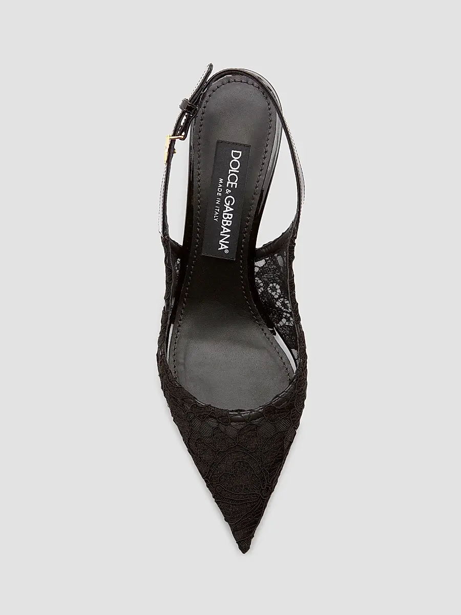 Dolce & Gabbana Women's Lace Slingback Pumps | Thumbnail 3 Dolce & Gabbana Women's Lace Slingback Pumps | Thumbnail 3