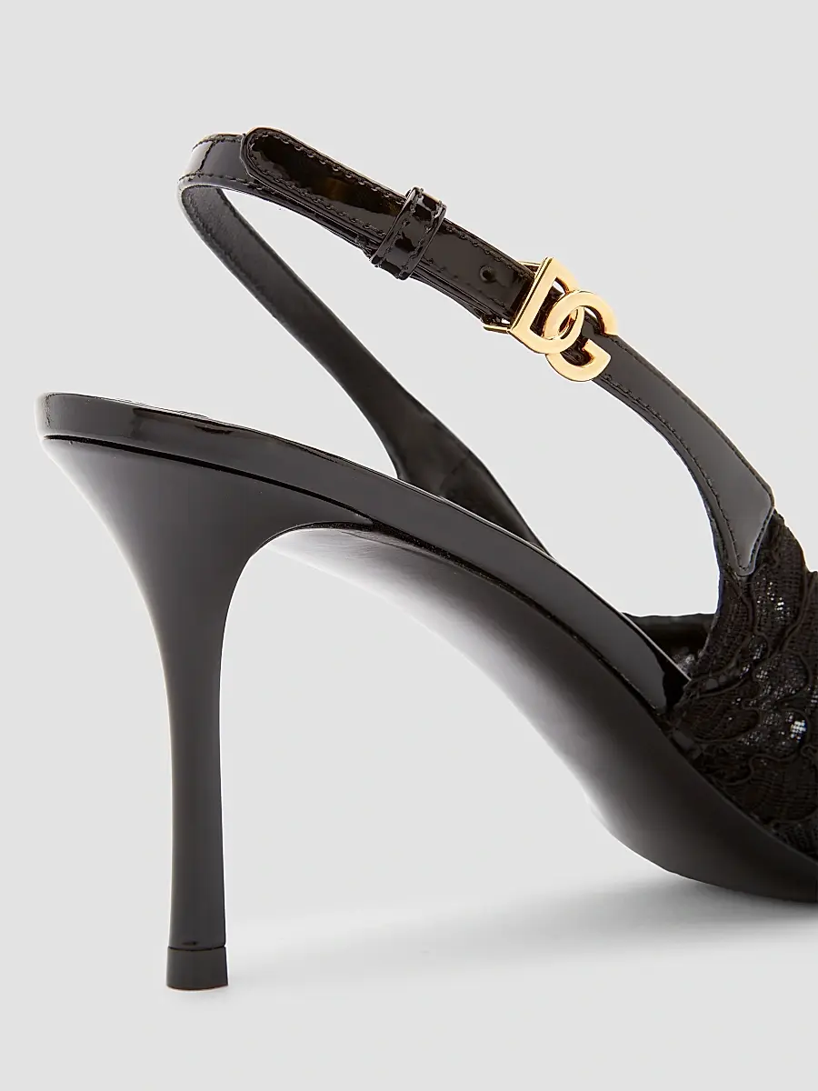 Dolce & Gabbana Women's Lace Slingback Pumps | Thumbnail 4 Dolce & Gabbana Women's Lace Slingback Pumps | Thumbnail 4