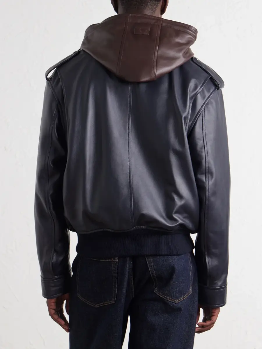 Loewe Leather Hooded Jacket - Men | Thumbnail 4 Loewe Leather Hooded Jacket - Men | Thumbnail 4