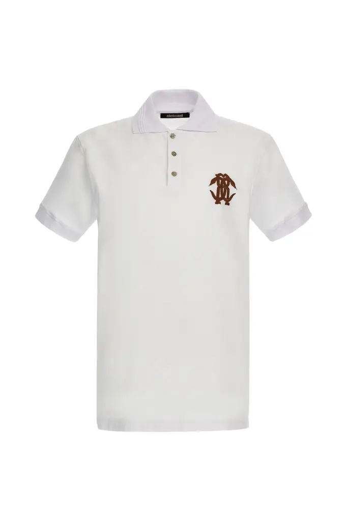 Roberto Cavalli White Polo With Monogram RC | Image 1 Roberto Cavalli White Polo With Monogram RC | Image 1