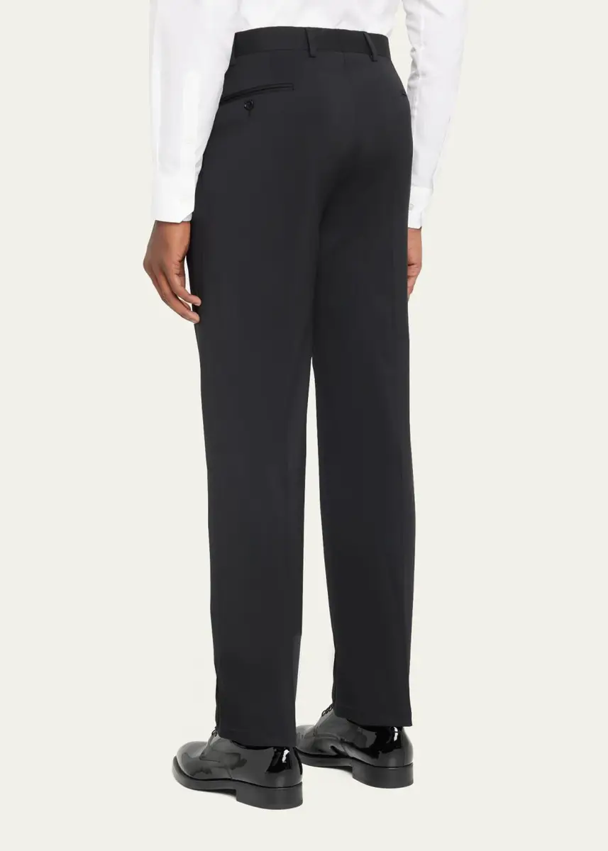 Giorgio Armani Basic Wool Flat-Front Trousers | Thumbnail 3 Giorgio Armani Basic Wool Flat-Front Trousers | Thumbnail 3
