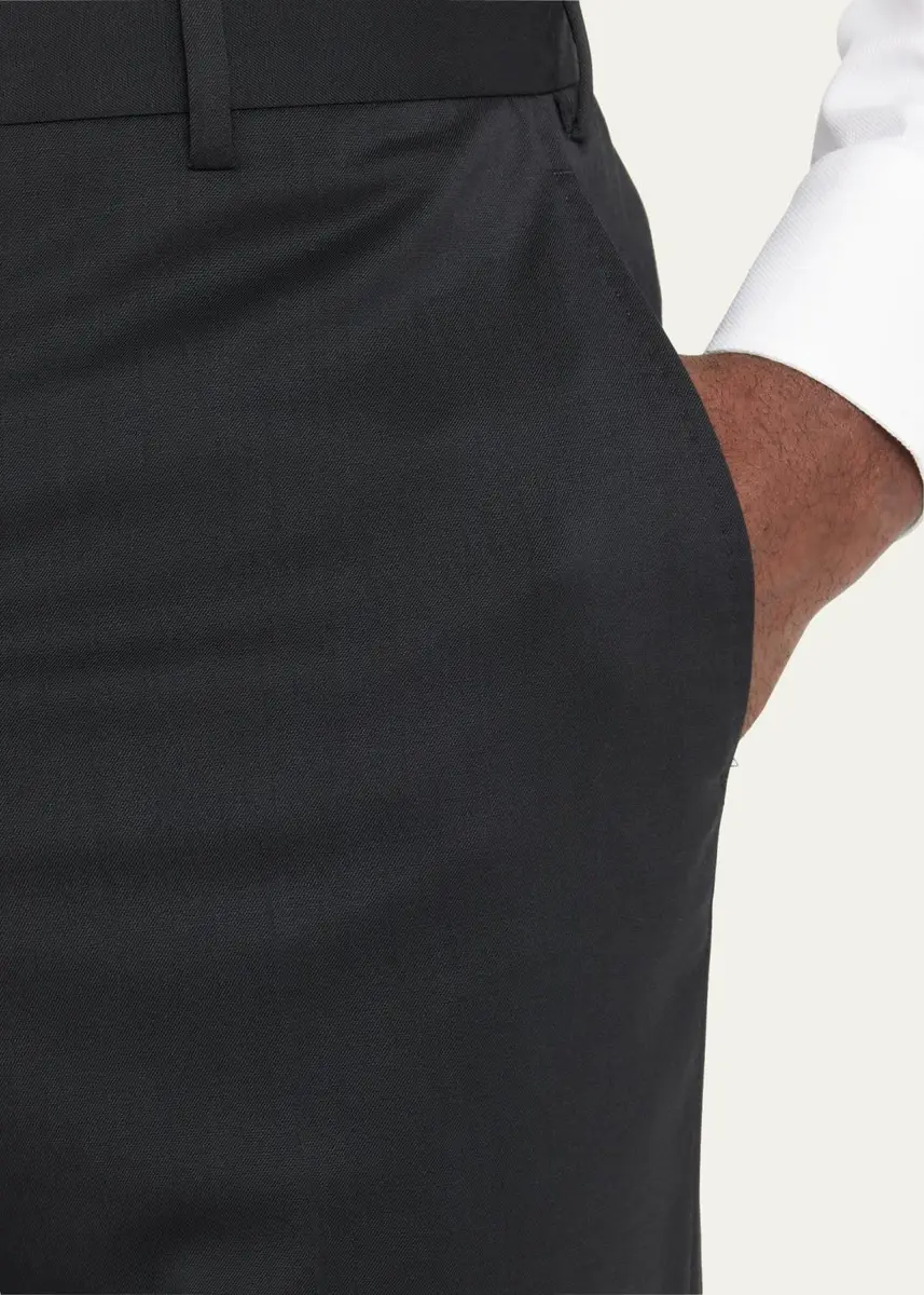 Giorgio Armani Basic Wool Flat-Front Trousers | Thumbnail 5 Giorgio Armani Basic Wool Flat-Front Trousers | Thumbnail 5