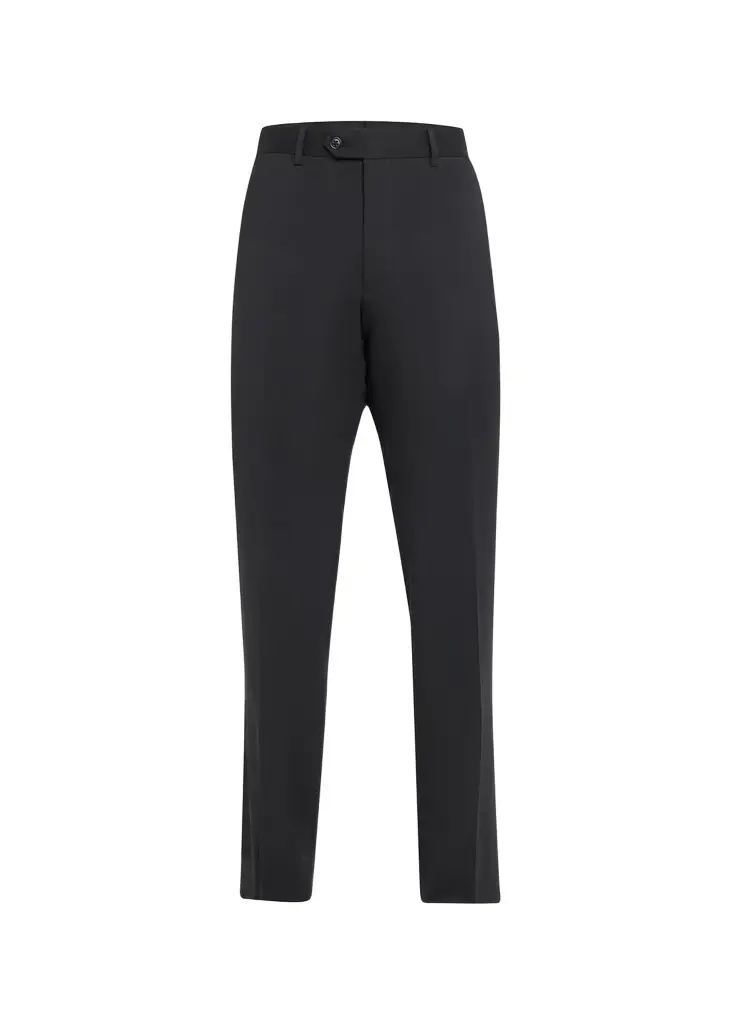 Giorgio Armani Basic Wool Flat-Front Trousers, Black | Image 1 Giorgio Armani Basic Wool Flat-Front Trousers, Black | Image 1