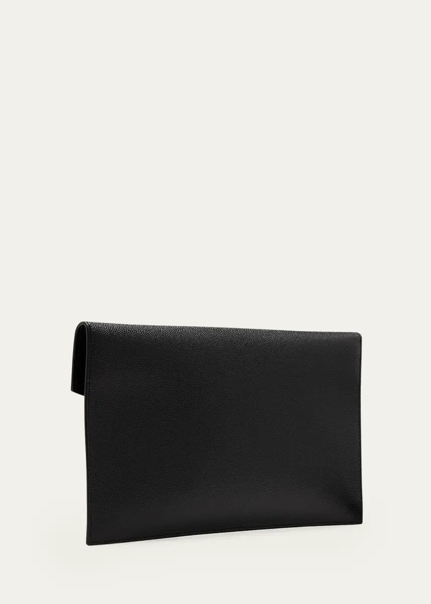 Saint Laurent Uptown YSL Pouch in Grained Leather | Thumbnail 3 Saint Laurent Uptown YSL Pouch in Grained Leather | Thumbnail 3