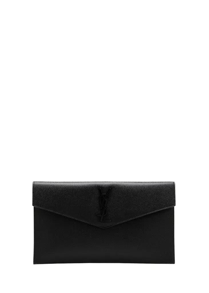 Saint Laurent Uptown YSL Pouch in Grained Leather | Image 1 Saint Laurent Uptown YSL Pouch in Grained Leather | Image 1