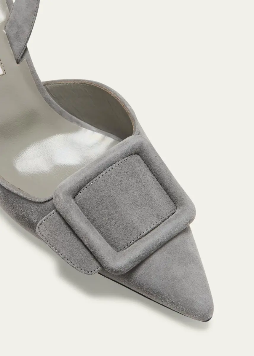 Manolo Blahnik Maysli Suede Buckle Halter Pumps | Thumbnail 5 Manolo Blahnik Maysli Suede Buckle Halter Pumps | Thumbnail 5