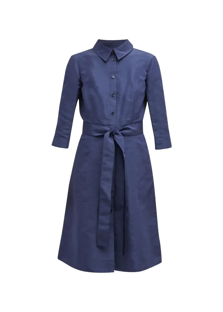Carolina Herrera Faille 3/4-Sleeve Shirtdress | Image 1 Carolina Herrera Faille 3/4-Sleeve Shirtdress | Image 1