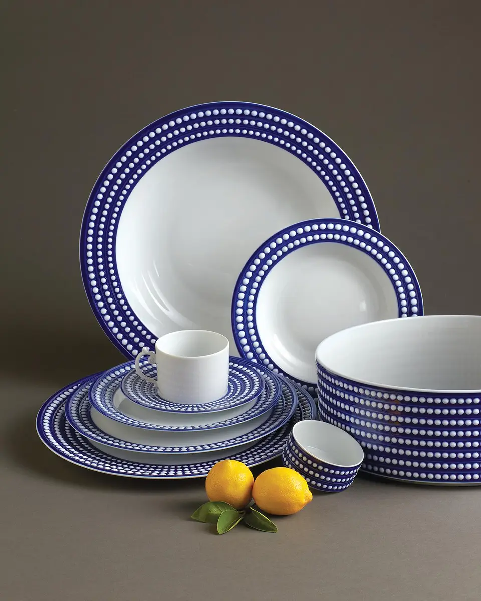 L'Objet Perlee Bleu Medium Deep Bowl, 13 oz. | Thumbnail 2 L'Objet Perlee Bleu Medium Deep Bowl, 13 oz. | Thumbnail 2