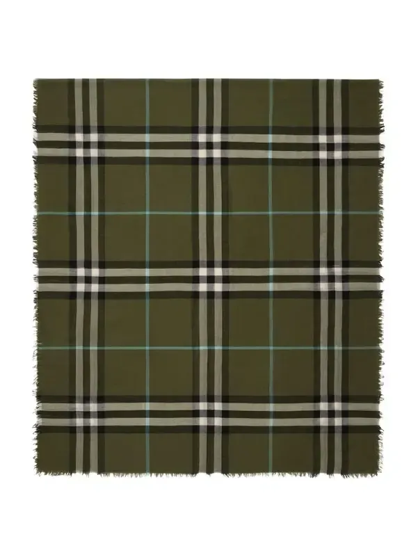 Wide Check Wool Scarf Wide Check Wool Scarf