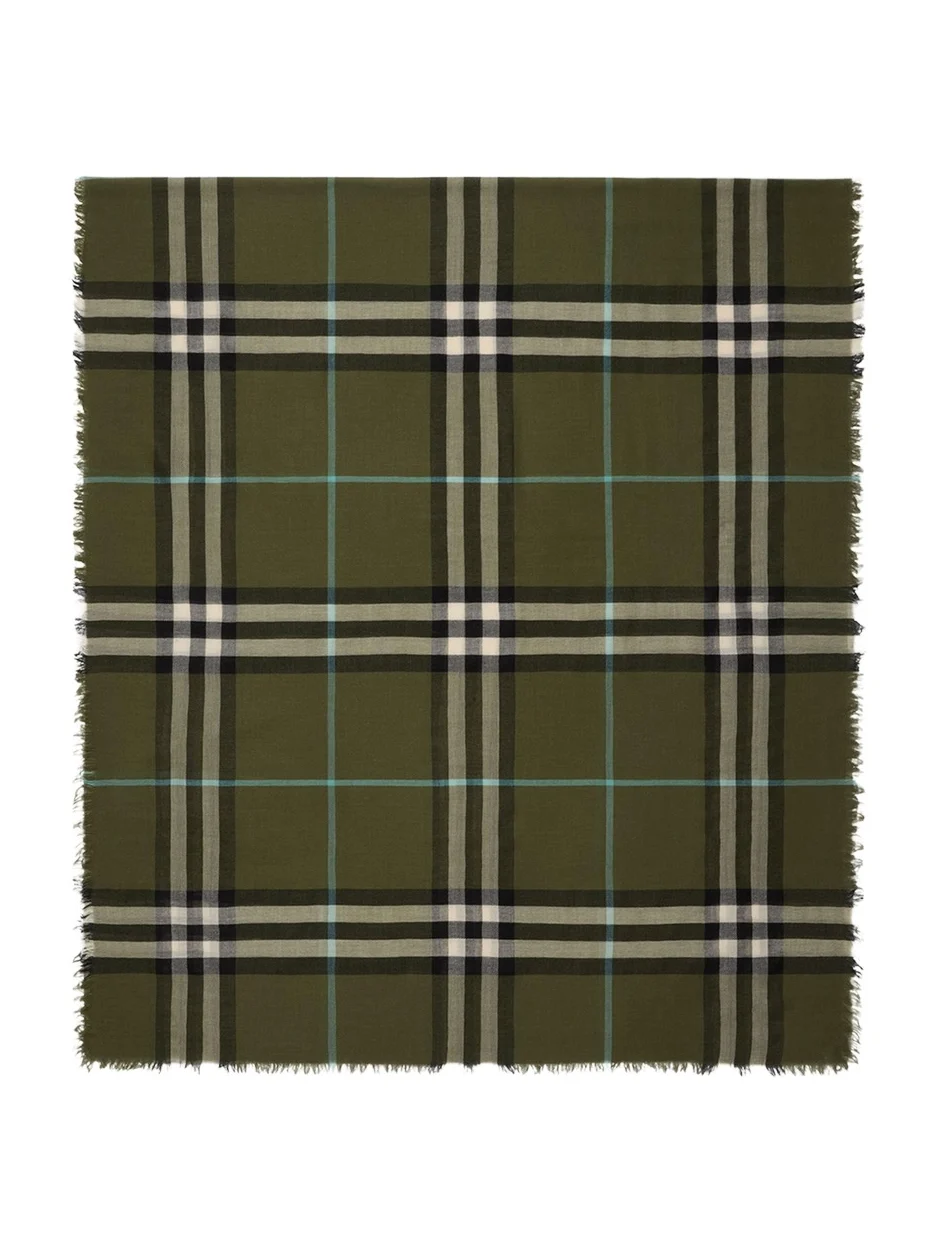 Wide Check Wool Scarf Wide Check Wool Scarf