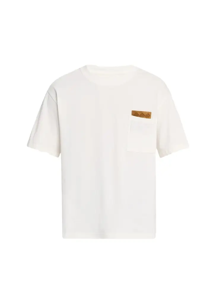 Bottega Veneta Men's Pima Cotton Jersey Intrecciato-Pocket T-Shirt | Image 1 Bottega Veneta Men's Pima Cotton Jersey Intrecciato-Pocket T-Shirt | Image 1