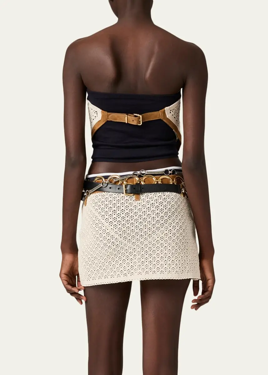 Miu Miu Strapless Crochet Knit Bandana Top | Thumbnail 3 Miu Miu Strapless Crochet Knit Bandana Top | Thumbnail 3