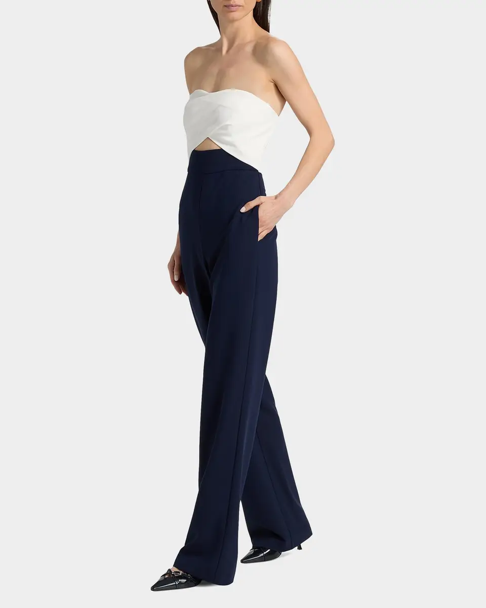 BLACK HALO Jada Two-Tone Strapless Cutout Jumpsuit | Thumbnail 2 BLACK HALO Jada Two-Tone Strapless Cutout Jumpsuit | Thumbnail 2