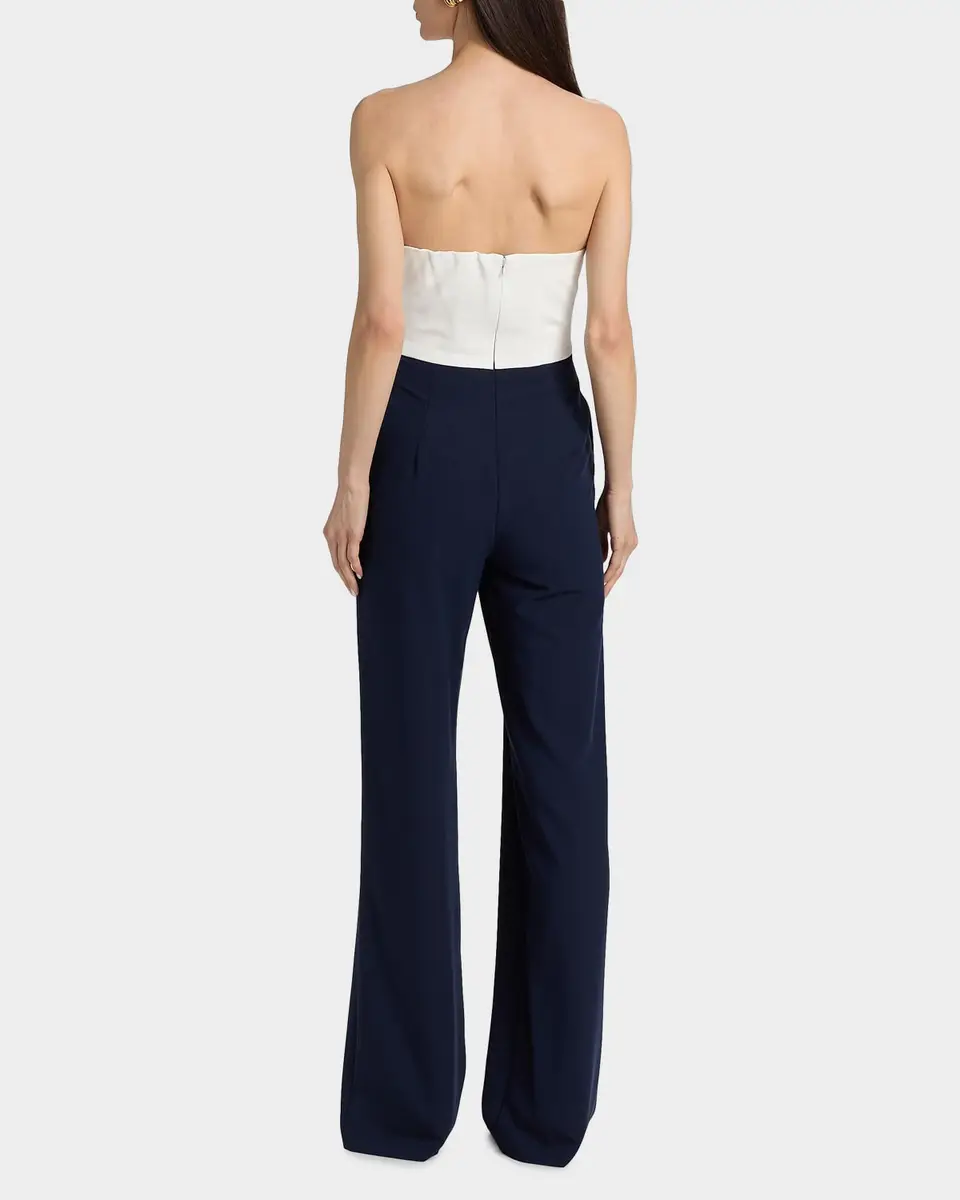 BLACK HALO Jada Two-Tone Strapless Cutout Jumpsuit | Thumbnail 3 BLACK HALO Jada Two-Tone Strapless Cutout Jumpsuit | Thumbnail 3