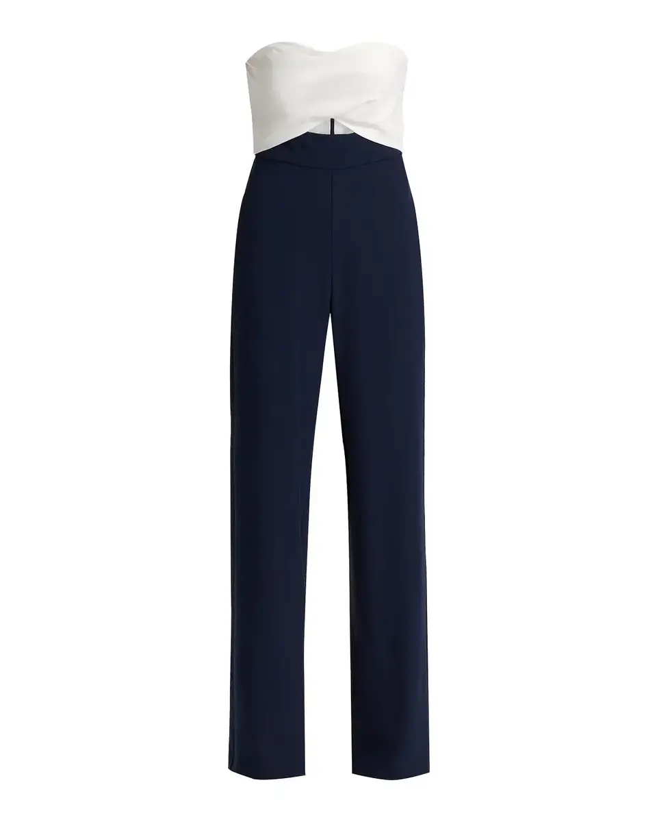 BLACK HALO Jada Two-Tone Strapless Cutout Jumpsuit | Thumbnail 7 BLACK HALO Jada Two-Tone Strapless Cutout Jumpsuit | Thumbnail 7