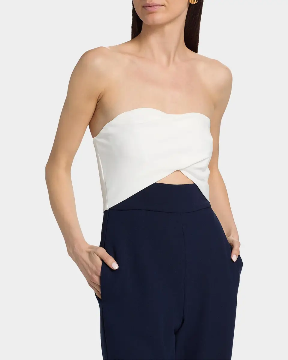 BLACK HALO Jada Two-Tone Strapless Cutout Jumpsuit | Thumbnail 10 BLACK HALO Jada Two-Tone Strapless Cutout Jumpsuit | Thumbnail 10