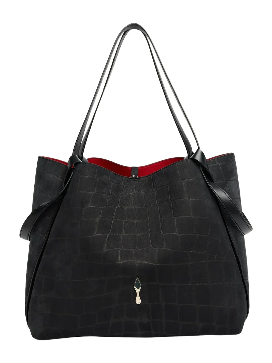 Bettina Large Croc-Embossed Suede Tote Bag Bettina Large Croc-Embossed Suede Tote Bag