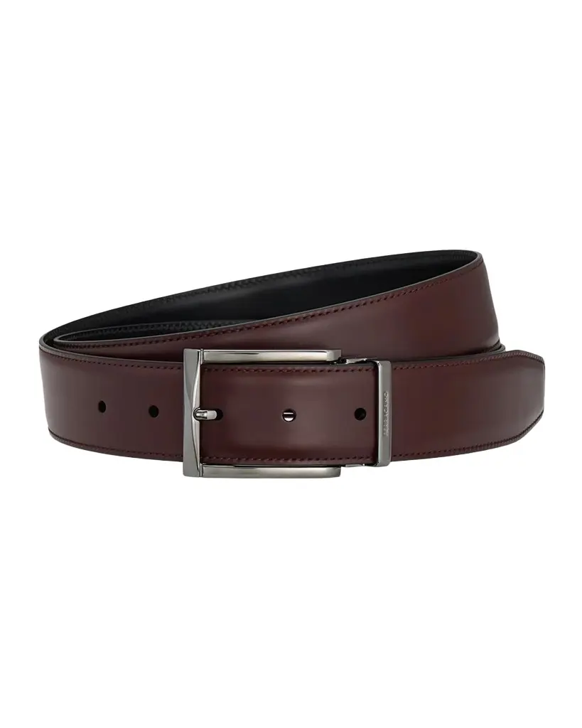 Ferragamo Men's Double Adjustable Reversible Leather Belt | Image 1 Ferragamo Men's Double Adjustable Reversible Leather Belt | Image 1