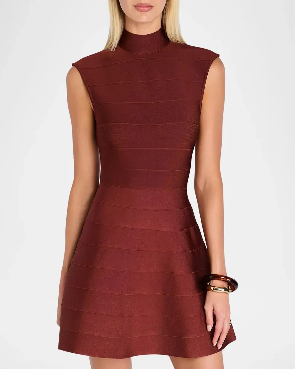Retrofête Delyth Knit Mock-Neck Mini Dress | Thumbnail 4