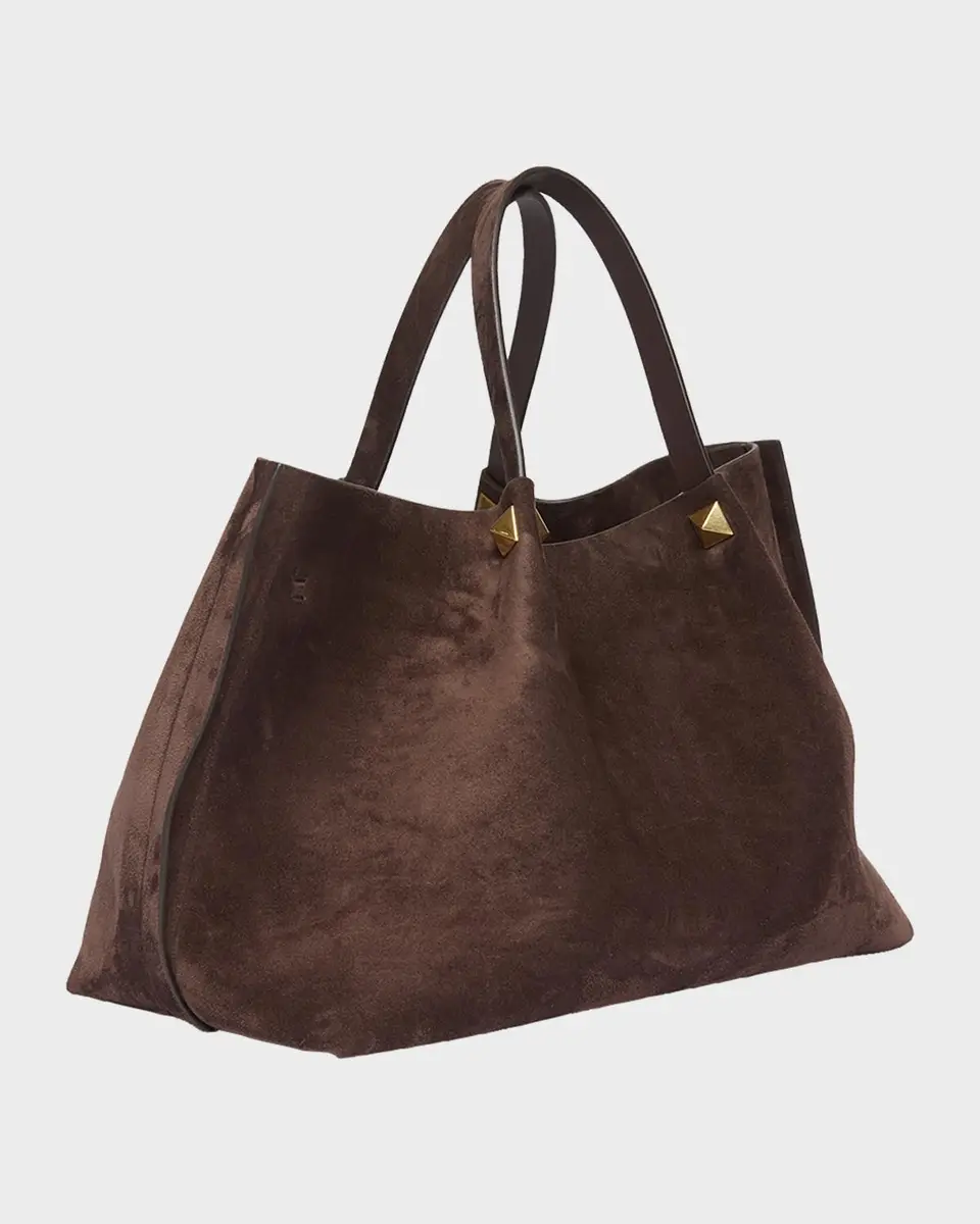 Valentino Garavani Large Rockstud Suede Shopping Tote Bag | Thumbnail 2