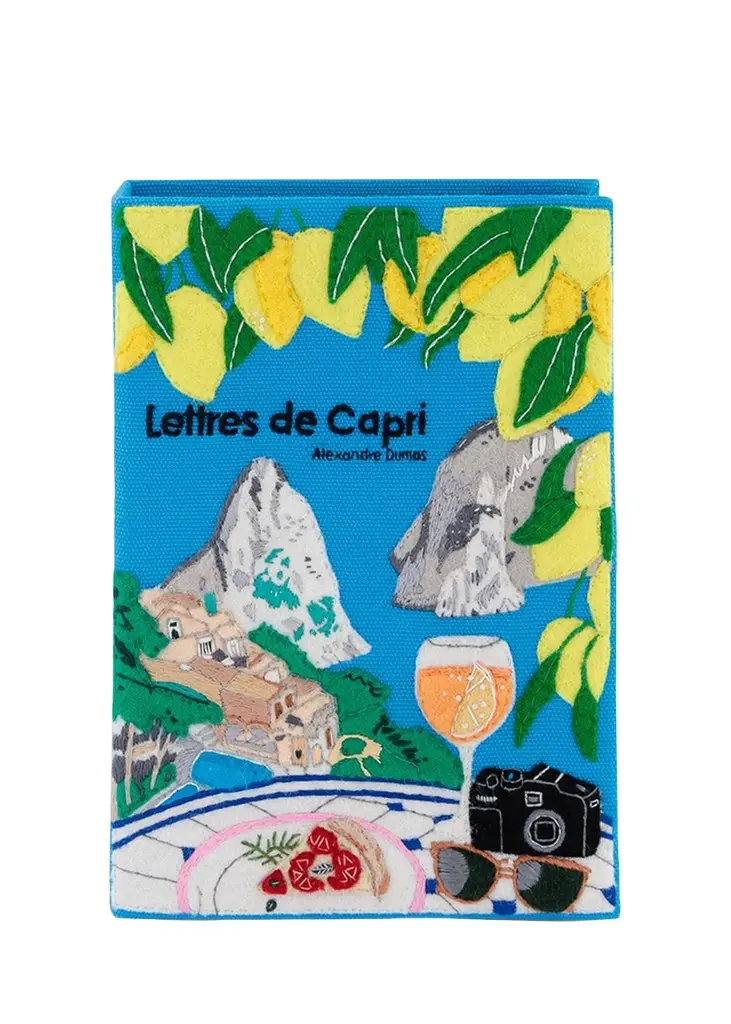 Olympia Le-Tan Voyages Lettres de Capri Book Clutch Bag | Image 1 Olympia Le-Tan Voyages Lettres de Capri Book Clutch Bag | Image 1