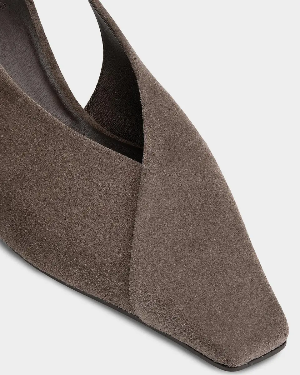 Brunello Cucinelli Suede Snip-Toe Slingback Pumps | Thumbnail 5 Brunello Cucinelli Suede Snip-Toe Slingback Pumps | Thumbnail 5