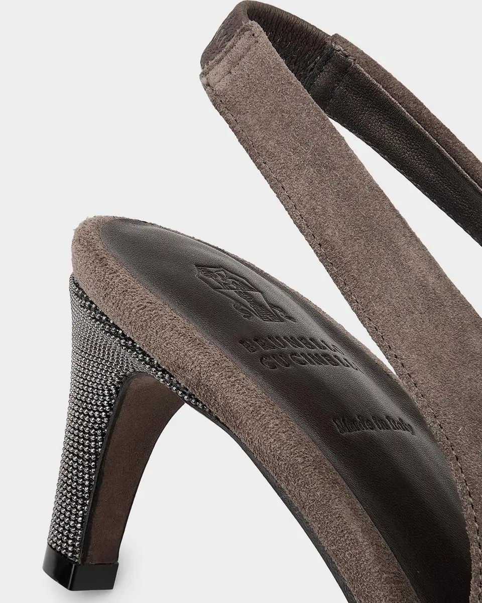 Brunello Cucinelli Suede Snip-Toe Slingback Pumps | Thumbnail 8 Brunello Cucinelli Suede Snip-Toe Slingback Pumps | Thumbnail 8