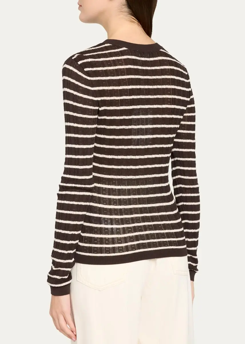Frame The Pointelle Striped Sweater | Thumbnail 3
