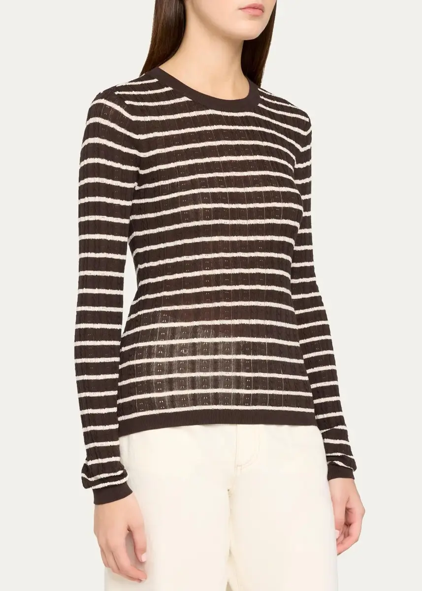 Frame The Pointelle Striped Sweater | Thumbnail 4