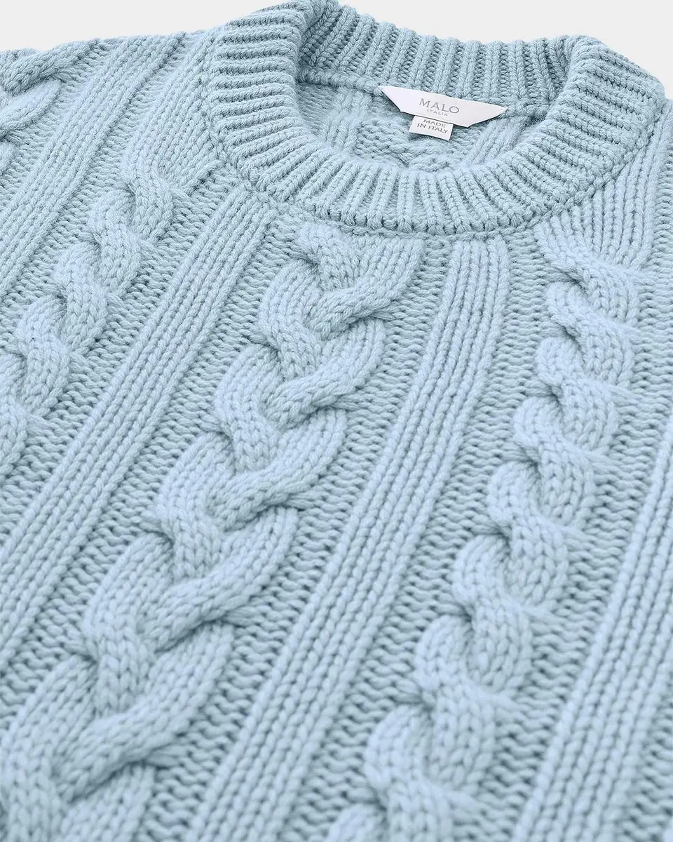 Malo Cable-Knit Cashmere Crewneck Sweater | Thumbnail 6 Malo Cable-Knit Cashmere Crewneck Sweater | Thumbnail 6