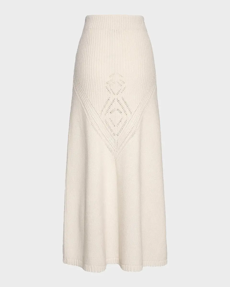Malo Cashmere Pointelle-Knit Maxi Skirt | Thumbnail 2 Malo Cashmere Pointelle-Knit Maxi Skirt | Thumbnail 2