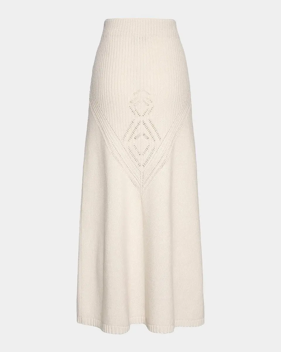 Malo Cashmere Pointelle-Knit Maxi Skirt | Thumbnail 3 Malo Cashmere Pointelle-Knit Maxi Skirt | Thumbnail 3