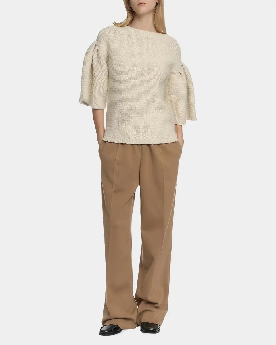 Malo Wool-Cashmere Knit Puff-Sleeve Top | Thumbnail 2 Malo Wool-Cashmere Knit Puff-Sleeve Top | Thumbnail 2