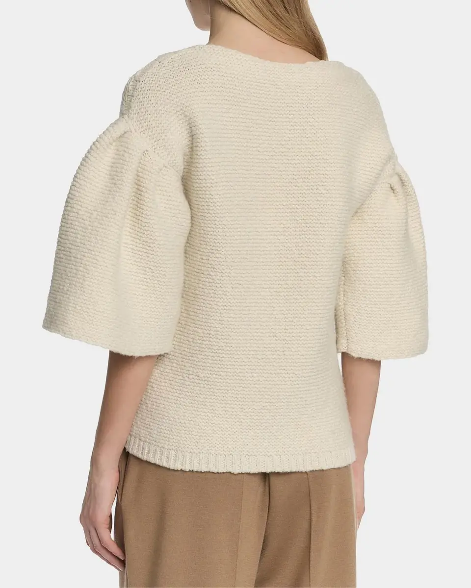 Malo Wool-Cashmere Knit Puff-Sleeve Top | Thumbnail 3 Malo Wool-Cashmere Knit Puff-Sleeve Top | Thumbnail 3