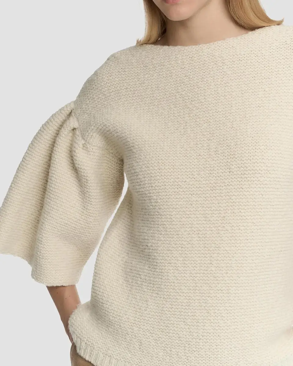 Malo Wool-Cashmere Knit Puff-Sleeve Top | Thumbnail 5 Malo Wool-Cashmere Knit Puff-Sleeve Top | Thumbnail 5