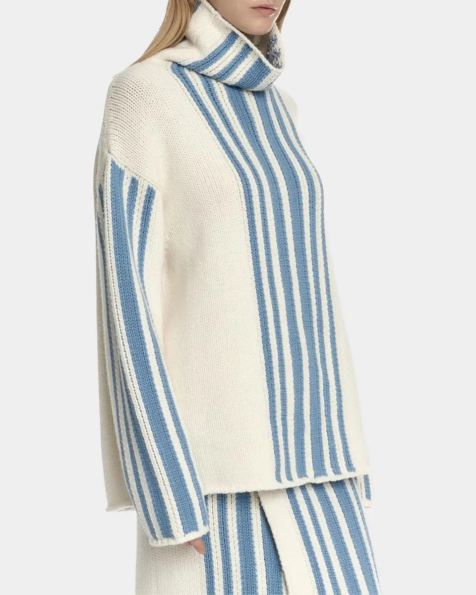 Malo Striped Wool-Cashmere Oversized Turtleneck | Thumbnail 7 Malo Striped Wool-Cashmere Oversized Turtleneck | Thumbnail 7