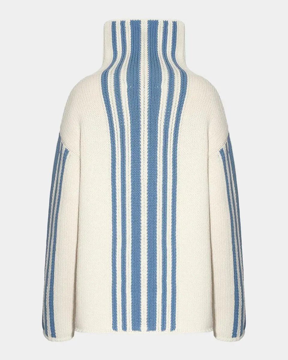 Malo Striped Wool-Cashmere Oversized Turtleneck | Thumbnail 8 Malo Striped Wool-Cashmere Oversized Turtleneck | Thumbnail 8
