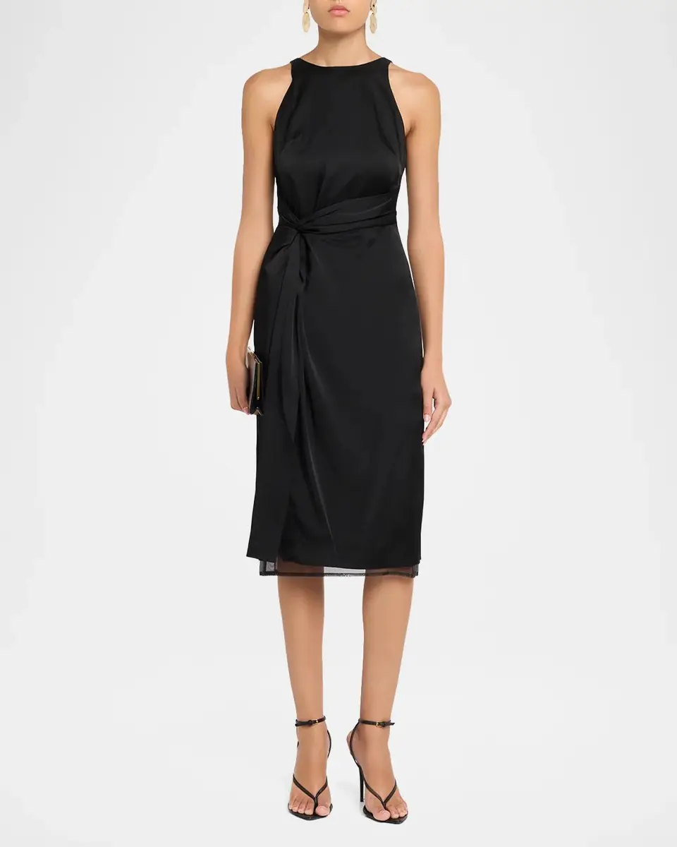 RÓHE Sleeveless Sarong Halter Midi Dress | Thumbnail 2 RÓHE Sleeveless Sarong Halter Midi Dress | Thumbnail 2