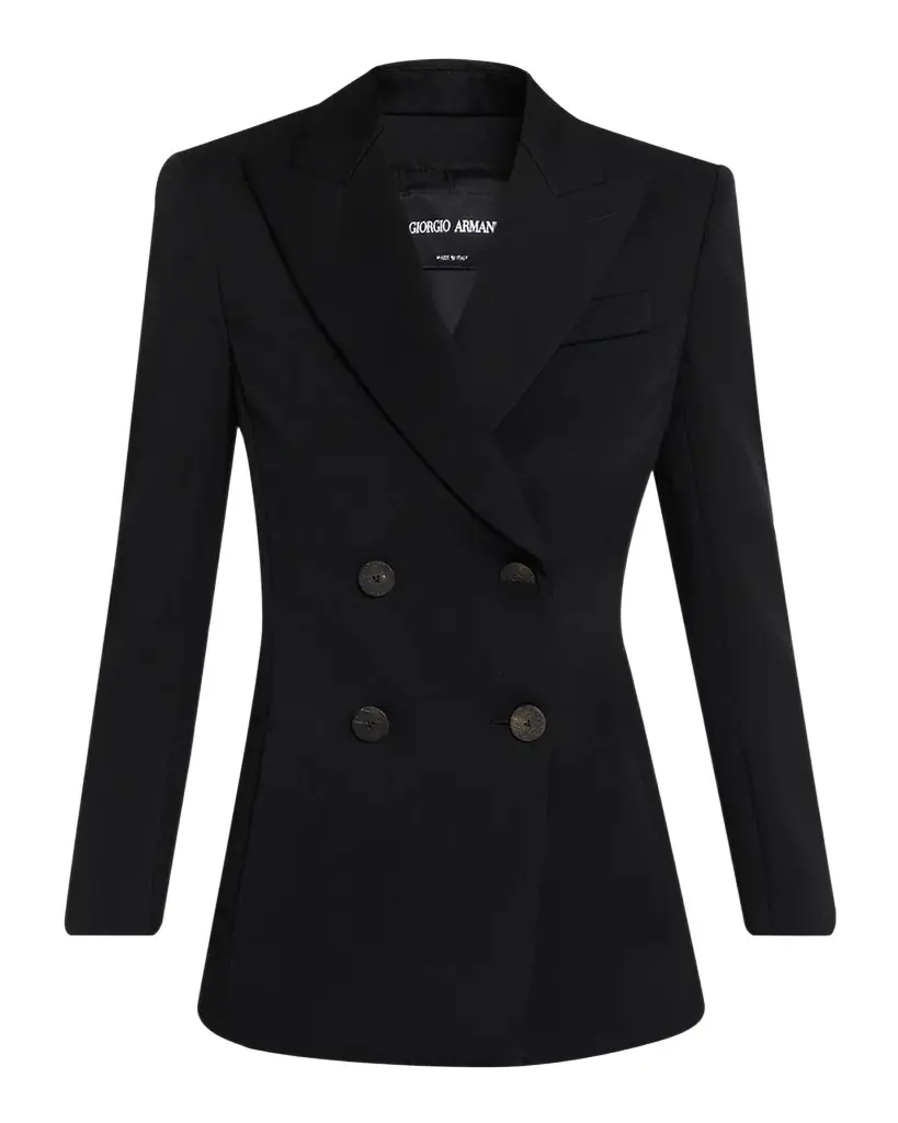 Giorgio Armani Double-Breasted Slim Wool Blazer | Image 1 Giorgio Armani Double-Breasted Slim Wool Blazer | Image 1