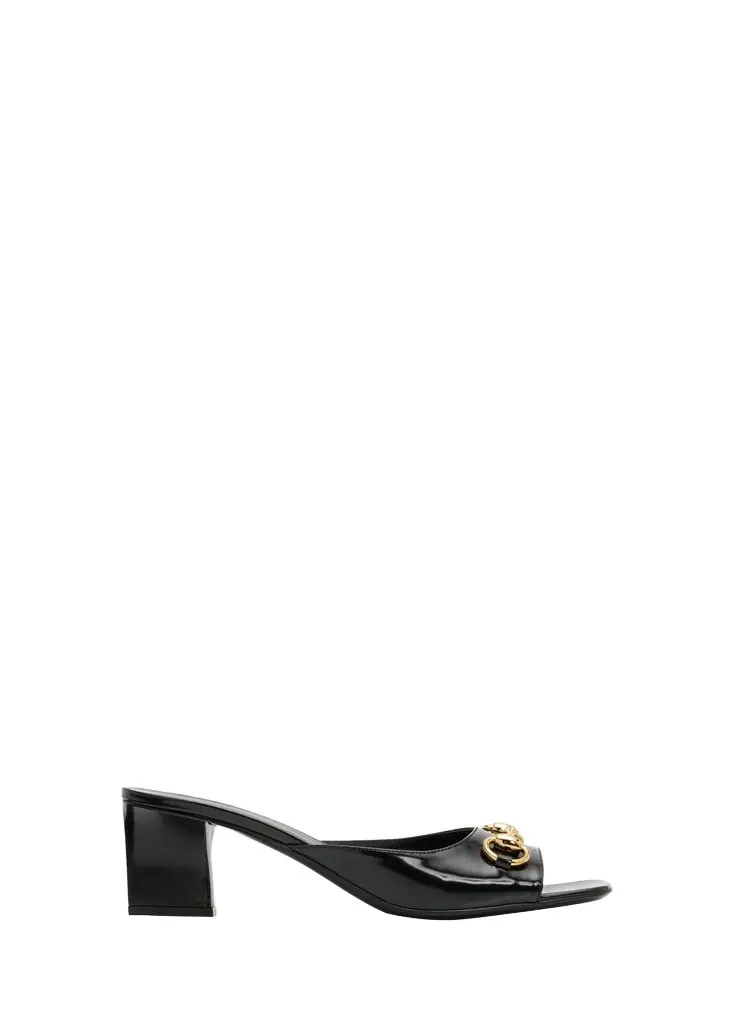 Gucci 55mm Signora Leather Mules | Image 1 Gucci 55mm Signora Leather Mules | Image 1