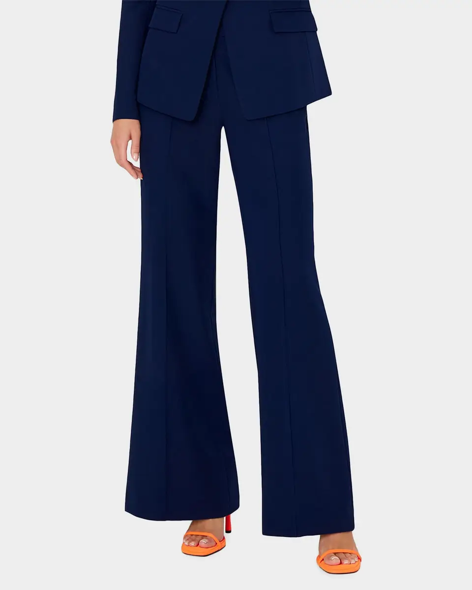Milly Nash High-Rise Wide-Leg Cady Pants | Thumbnail 3 Milly Nash High-Rise Wide-Leg Cady Pants | Thumbnail 3